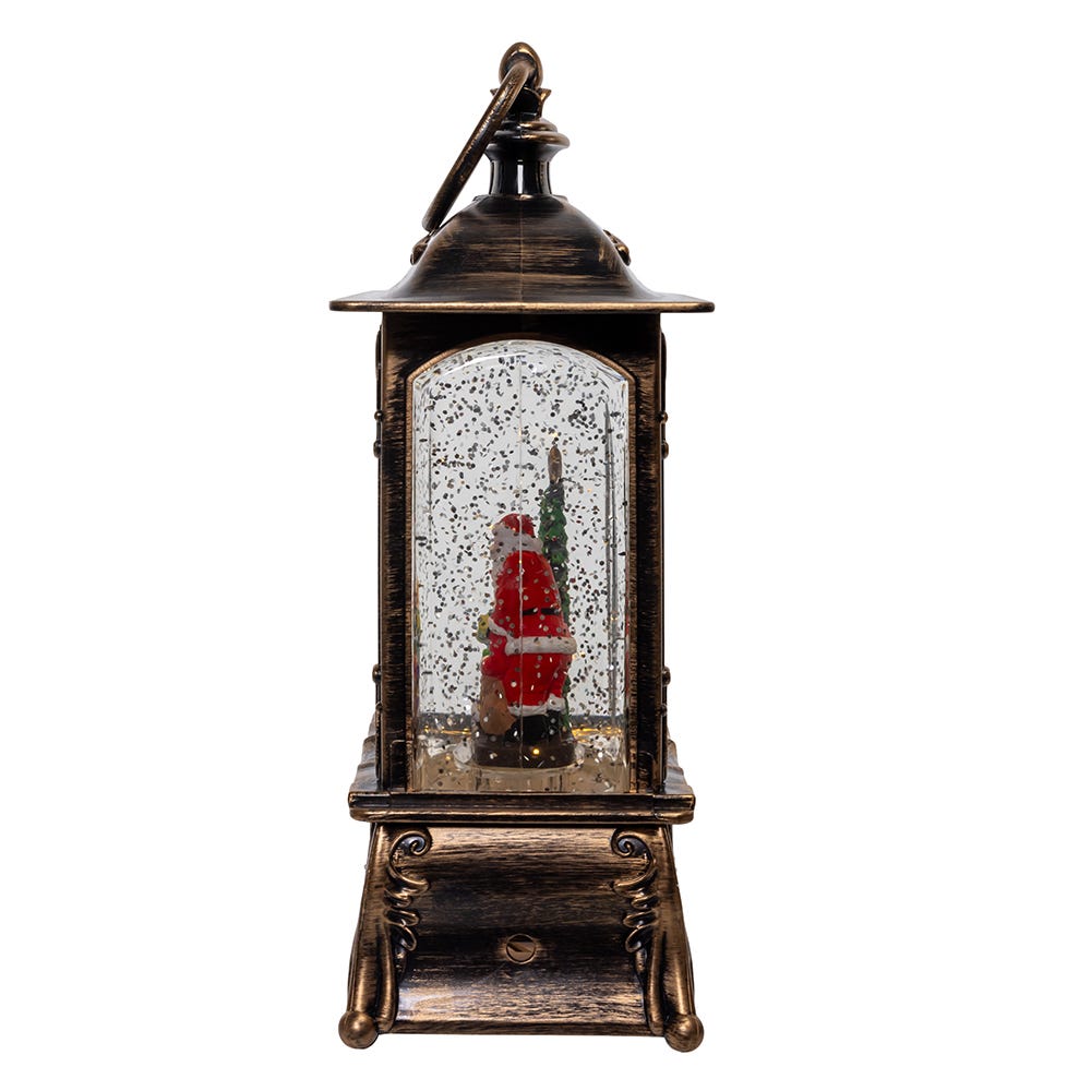 Kurt Adler 8.86-Inch Battery Operated LED Santa Swirling Water Lantern